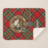 Couverture Sherpa Clan Stewart Crest sur Tartan (Devant (Horizontal))