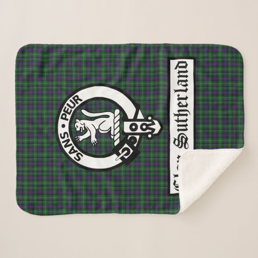 Couverture Sherpa Clan Sutherland Crest Badge et Tartan (Devant (Horizontal))