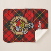 Couverture Sherpa Clan Wallace Crest sur Tartan (Devant (Horizontal))
