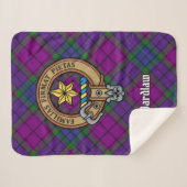 Couverture Sherpa Clan Wardlaw Crest sur Tartan (Devant (Horizontal))
