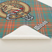 Couverture Sherpa Clan Wilson Crest au-dessus de Tartan antique (3/4)