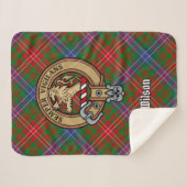 Couverture Sherpa Clan Wilson Crest sur Tartan moderne (Devant (Horizontal))