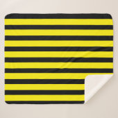 Couverture Sherpa Classic Bright Jaune et Noir rayé (Devant (Horizontal))
