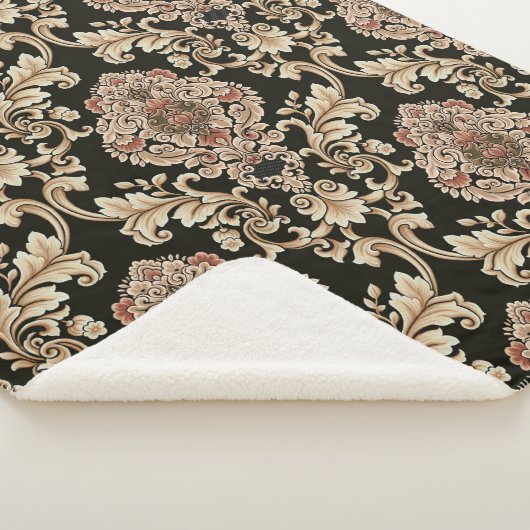Couverture Sherpa classic damask jacquard pattern with frameabstract (3/4)