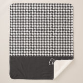 Couverture Sherpa Classic moderne noir et blanc Houndstooth (Devant)