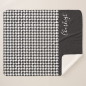 Couverture Sherpa Classic moderne noir et blanc Houndstooth (Devant (Horizontal))