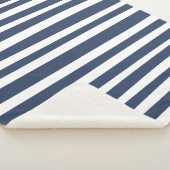 Couverture Sherpa Classic Navy Blue Stripes | Timeless Nautical  (3/4)