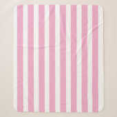 Couverture Sherpa Classic rose clair et blanc rayé (Devant)