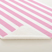 Couverture Sherpa Classic rose clair et blanc rayé (3/4)