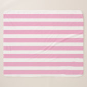 Couverture Sherpa Classic rose clair et blanc rayé (Devant (Horizontal))