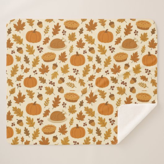 Couverture Sherpa Classic Thanksgiving patterned  (Devant (Horizontal))