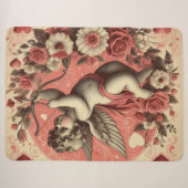 Couverture Sherpa Classic/Vintage/Retro Saint-Valentin cupide (Devant (Horizontal))