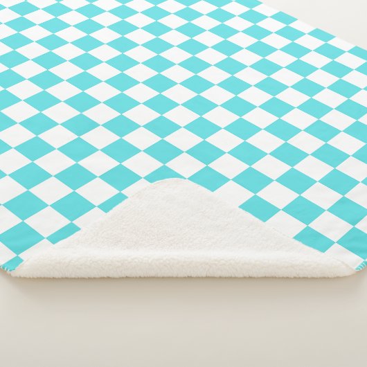 Couverture Sherpa Classic visual turquoise blue checkerboard (3/4)