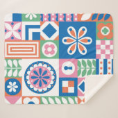 Couverture Sherpa Classique Art Déco Motif sans faille. Styli géomét (Devant (Horizontal))