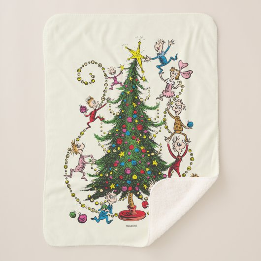 Couverture Sherpa Classique Le Grinch | Sapin de Noël (Devant)