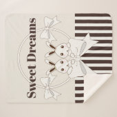 Couverture Sherpa Classique Moderne Stripe Cute Twin Bunny Girl (Devant (Horizontal))