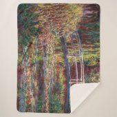 Couverture Sherpa Claude Monet - Eau Lily étang, Harmonie rose (Devant)