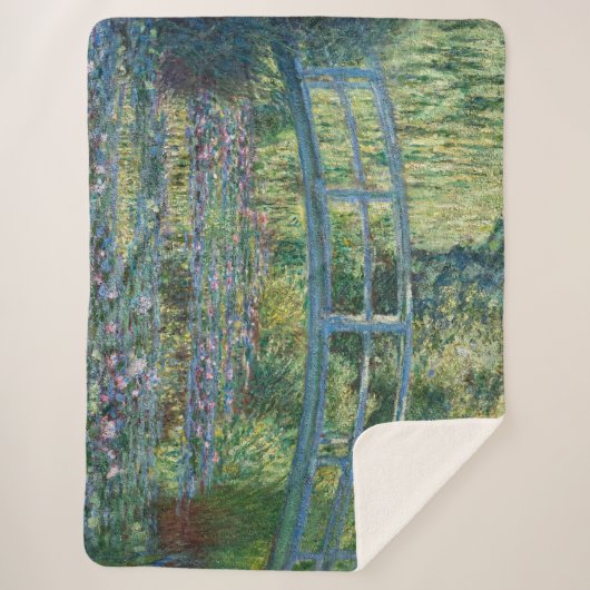 Couverture Sherpa Claude Monet - Eau Lily étang, Harmonie verte (Devant)