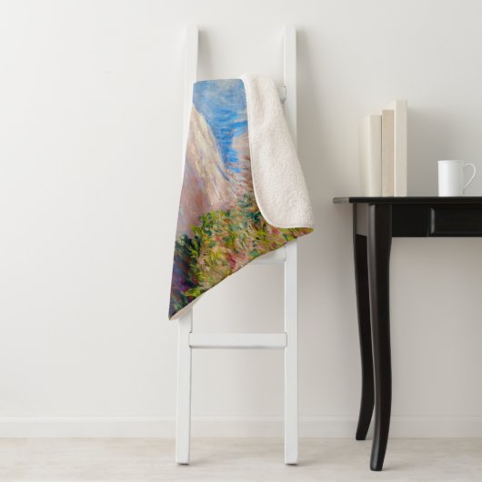 Couverture Sherpa Claude Monet - Femme avec Parasol face à gauche (En situation)