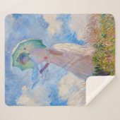 Couverture Sherpa Claude Monet - Femme avec Parasol face à gauche (Devant (Horizontal))