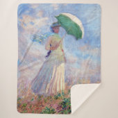 Couverture Sherpa Claude Monet - Femme avec un parasol face à droite (Devant)
