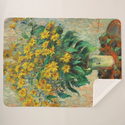 Couverture Sherpa Claude Monet - Fleurs d'artichauts de Jérusalem (Devant (Horizontal))