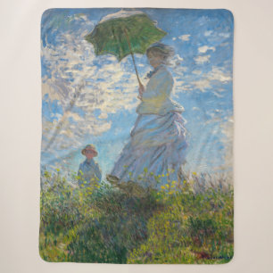 Couverture Sherpa Claude Monet - La Promenade, Femme à l'ombrelle
