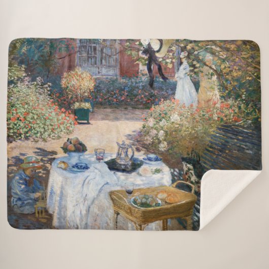 Couverture Sherpa Claude Monet - Le déjeuner, panneau décoratif (Devant (Horizontal))