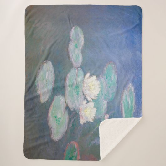 Couverture Sherpa Claude Monet - Lys à eau, effet du soir (Devant)