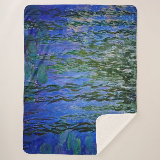 Couverture Sherpa Claude Monet - Lys d'eau avec saule plumant (Devant)