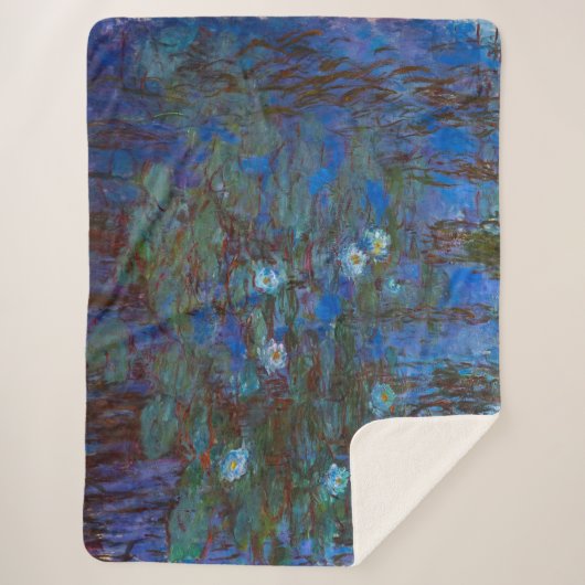 Couverture Sherpa Claude Monet - Lys d'Eau Bleue (Devant)