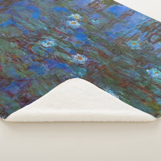 Couverture Sherpa Claude Monet - Lys d'Eau Bleue (3/4)