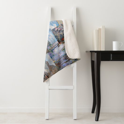 Couverture Sherpa Claude Monet - Patchwork de chefs-d'oeuvre (En situation)