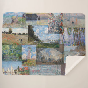 Couverture Sherpa Claude Monet - Patchwork de chefs-d'oeuvre