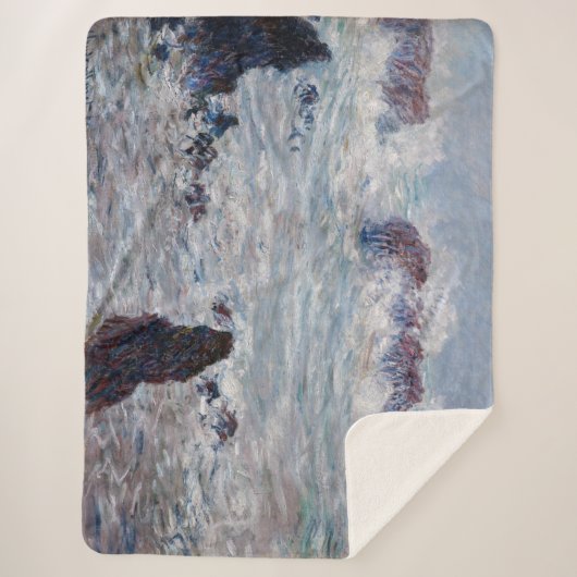 Couverture Sherpa Claude Monet - Tempête au large de la côte Belle-Î (Devant)