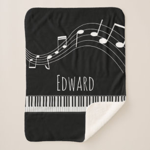 Couverture Sherpa Clavier de piano et notes musicales