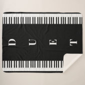 Couverture Sherpa Clavier de piano noir blanc musique duet musique (Devant (Horizontal))