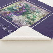 Couverture Sherpa Clematis Vine Écriture Ephémère Monogramme (3/4)