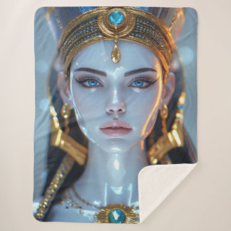 Couverture Sherpa Cléopâtre Beauté – Figure en Porcelaine Peinte