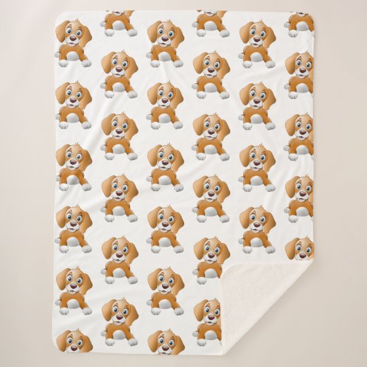 Couverture Sherpa Clipart Brown de chien (Devant)