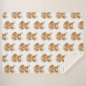 Couverture Sherpa Clipart Brown de chien (Devant (Horizontal))