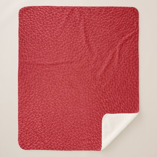 Couverture Sherpa Closeup en cuir artificiel rouge foncé. (Devant)