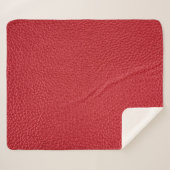 Couverture Sherpa Closeup en cuir artificiel rouge foncé. (Devant (Horizontal))