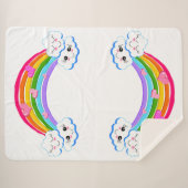 Couverture Sherpa Clouds arc-en-ciel Sherpa Blanket (Devant (Horizontal))