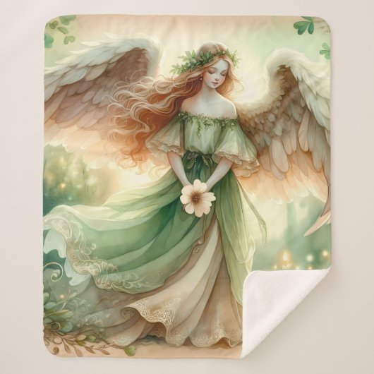 Couverture Sherpa Clover Serenity Angel (Devant)
