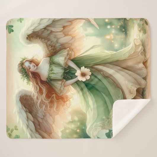 Couverture Sherpa Clover Serenity Angel (Devant (Horizontal))