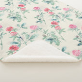Couverture Sherpa Clover, shamrock sur beige. (3/4)