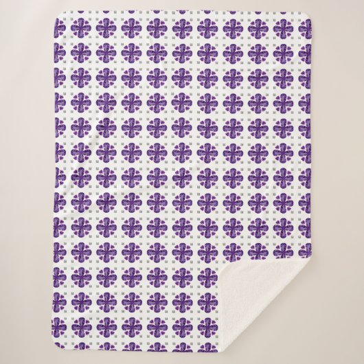 Couverture Sherpa Clover violet (Devant)