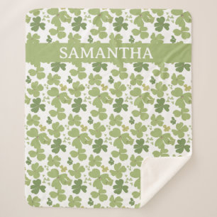 Couverture Sherpa Cloverleaf St Patrick Jour Nom personnalisé