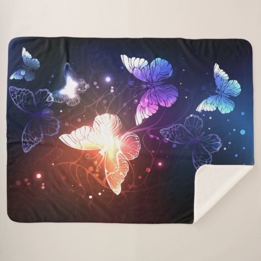 Couverture Sherpa Clowing Night Butterflies (Devant (Horizontal))